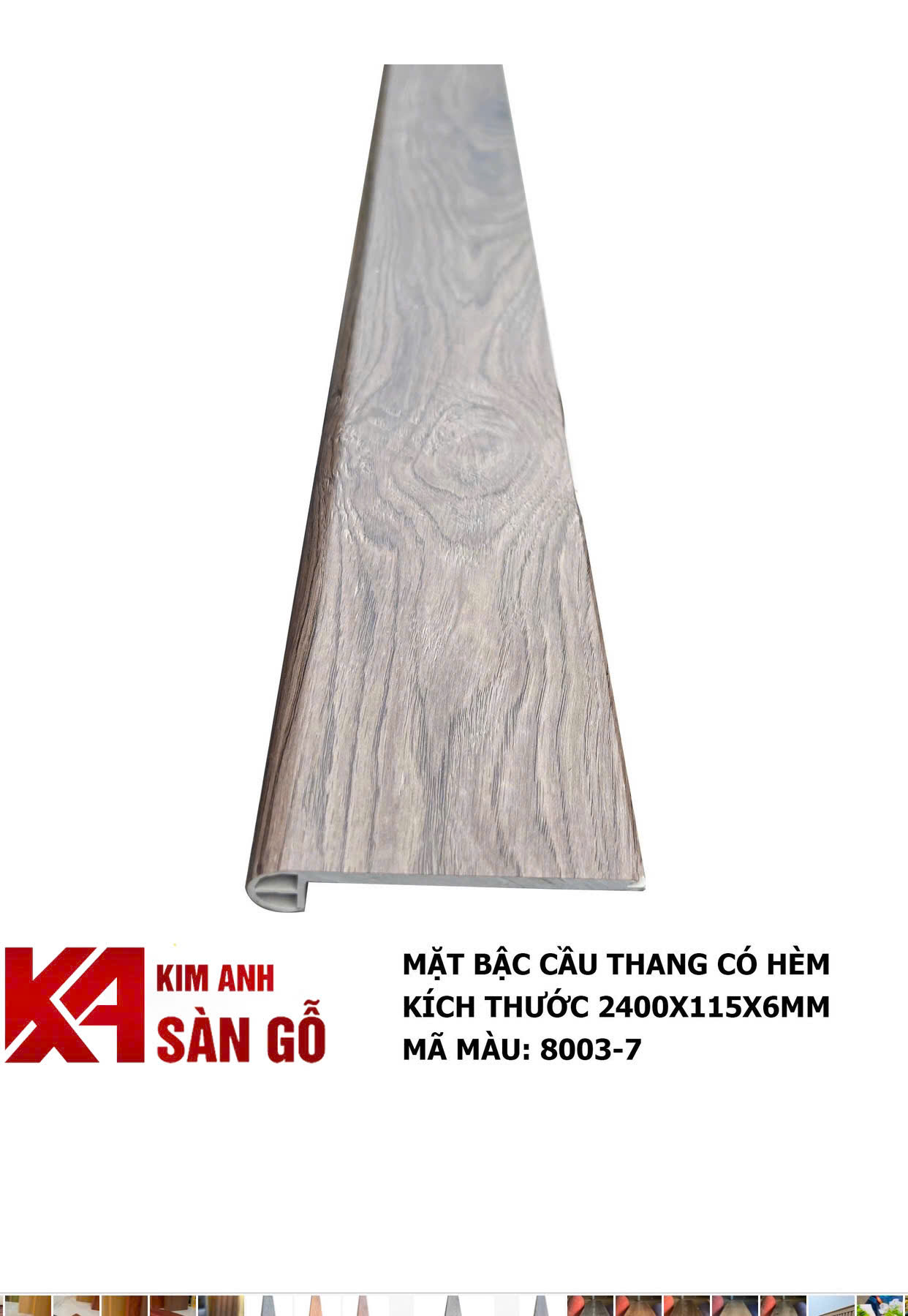 Mặt Bậc Cầu Thang Nhựa Giả Gỗ MAX 8003-7 MINI
